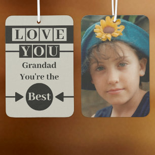 Love you Grandad custom photo grey Air Freshener