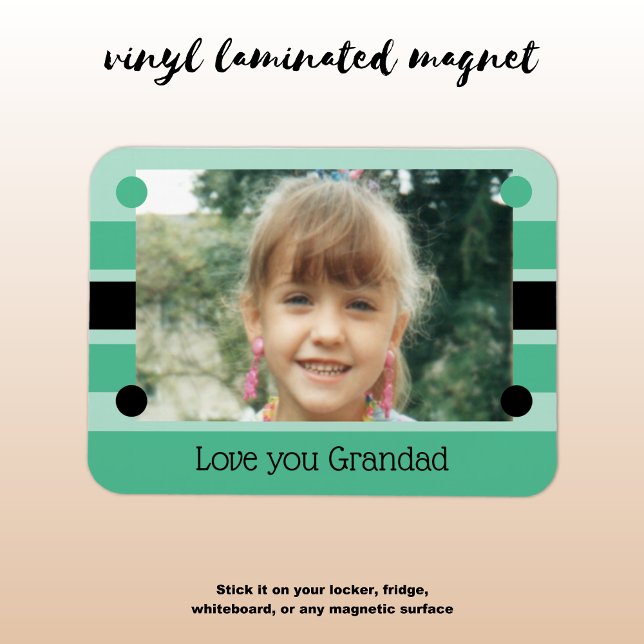 Love you Grandad green and black photo Magnet (Creator Uploaded)