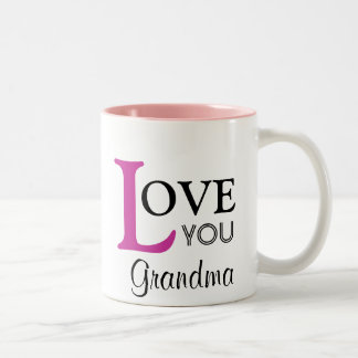 Love You Grandma Custom Name Two-Tone Coffee Mug