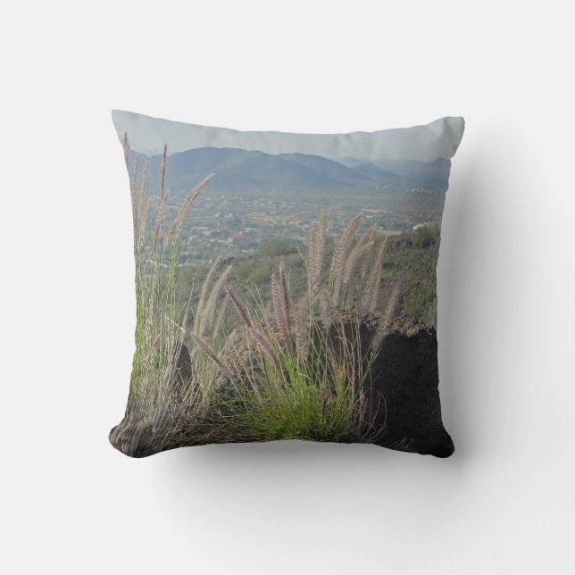 Love You Grandma Distant Mountain Photo Southwest Throw Pillow (Front)