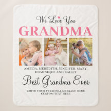 Love You GRANDMA Grandchildren Photo Collage White
