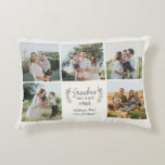 Love you grandma grandkids 5 photo collage accent pillow<br><div class="desc">Create your own custom family grandchildren photo collage accent pillow with modern editable typography script quote stating "Grandma makes the world wiser".               Surprise your grandma or grandpa with this gift on Grandparents Day,  their birthday,  Christmas,  or any other occasion!</div>