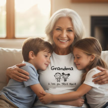 Love You Grandma Kids Art Personalized Gift