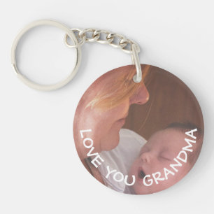 Love You Grandma Personalized Photo Keychain
