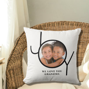 Love You Grandma Personalized Photo Throw Pillow