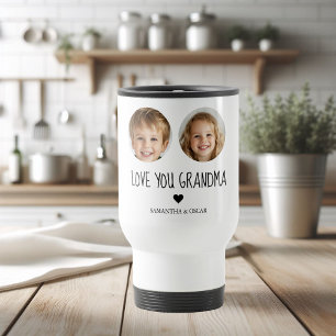 Love You Grandma Personalized Two-Face Photo Travel Mug