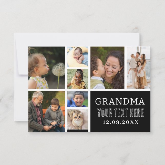 Love You Grandma | Photo Collage and Text  RSVP Card (Front)
