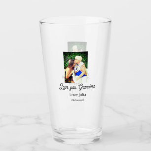 Love you Grandma photo name love message grandkids Glass
