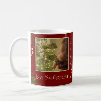 Love You Grandma Red Festive Photo Christmas Coffee Mug