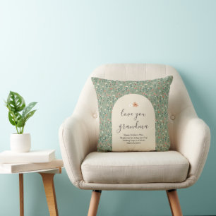 Love You Grandma Sage Green Mother's Day Throw Pillow