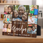 Love You Grandpa 7 Photo Rustic Wood Keepsake Plaque<br><div class="desc">Celebrate Grandpa with a rustic wood-style photo collage keepsake featuring his beloved grandchildren. Customize with 7 cherished family photos and your own heartfelt message to create a truly meaningful gift. Perfect for Father's Day,  his birthday,  or just because — a one-of-a-kind reminder of how loved he is.</div>