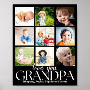 Love You Grandpa Beautiful Collage 9 Photos  Poster