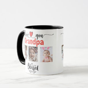 Love You Grandpa Blessed 6 Photo Custom Collage Mug