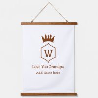 Love you grandpa crown add name details brown squa