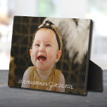 Love You Grandpa Grandchild Photo Gift Plaque<br><div class="desc">Your child's photo and LOVE YOU GRANDPA, or any text, is put directly on the hardboard panel for a stunningly crisp image with an easy wipe clean surface. Tabletop, on a shelf or desk, this plaque with a built-in easel is great for a gift to grandfather for any occasion. TIP:...</div>