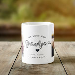 Love you GRANDPA Hearts Custom Two Photo Coffee Mug<br><div class="desc">Simple and sweet two photo coffee mug for Grandpa: The hand lettered script reads WE LOVE YOU GRANDPA with pretty hearts flourishes over your names. Personalize with your two favourite photos and make this a modern,  trendy keepsake gift for a beloved grandfather.</div>