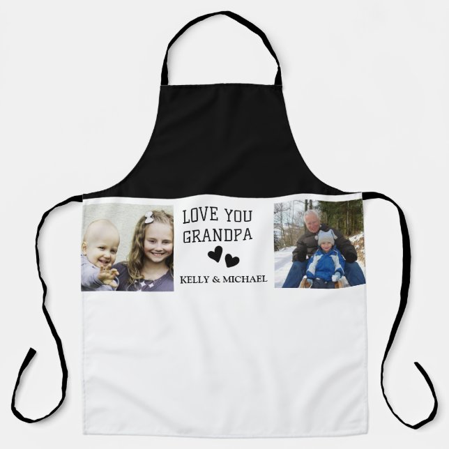 Love You, Grandpa | Modern Collage Photo Apron  (Front)