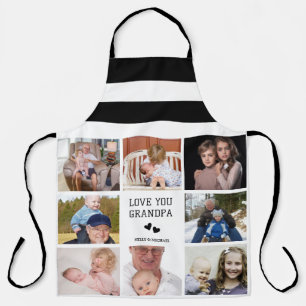 Love You, Grandpa   Modern Collage Photo Apron 