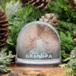 Love You Grandpa Modern Elegant Script 2 Photo Snowglobe<br><div class="desc">Personalized photo snow globes for Grandpa are the perfect sentimental gift for Father's Day, birthdays, Christmas or holiday celebrations. This custom snow globe displays two personal photos—one on each side—allowing you to showcase treasured moments and create a heartfelt keepsake. The front features the touching message “Love You Grandpa” in a...</div>