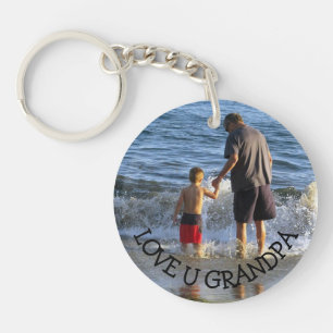 Love You Grandpa Personalized Photo Key Chain