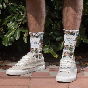 Love You Grandpa Photo Collage Socks