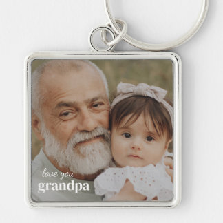 Love you Grandpa Photo Minimalist Keychain