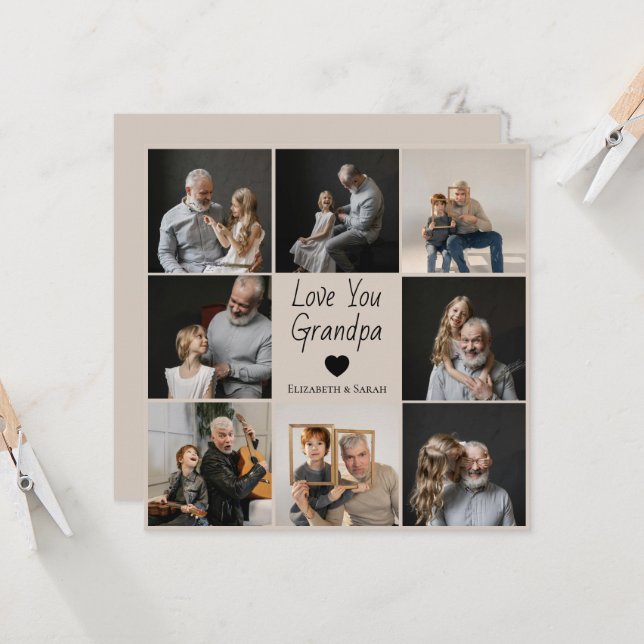 Love You Grandpa with Heart & Photos - 