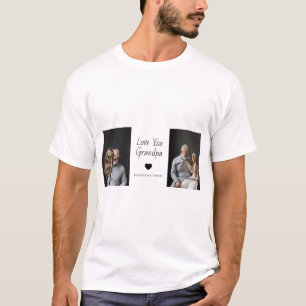 Love You Grandpa with Heart & Photos - T-Shirt