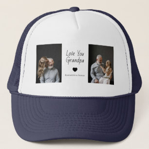 Love You Grandpa with Heart & Photos - Trucker Hat