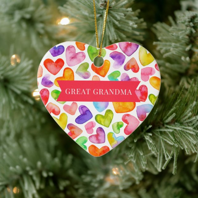 Love You Great Grandma | 2 sided Ceramic Ornament (Tree)