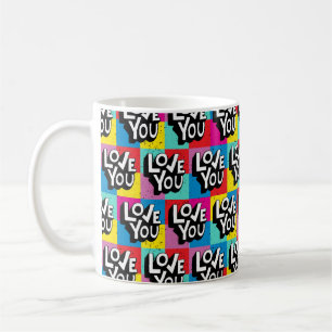 Love you. Hand lettering pattern for Valentine's d Coffee Mug
