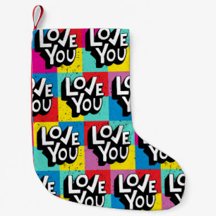 Love You: Hand Lettering Valentine Small Christmas Stocking