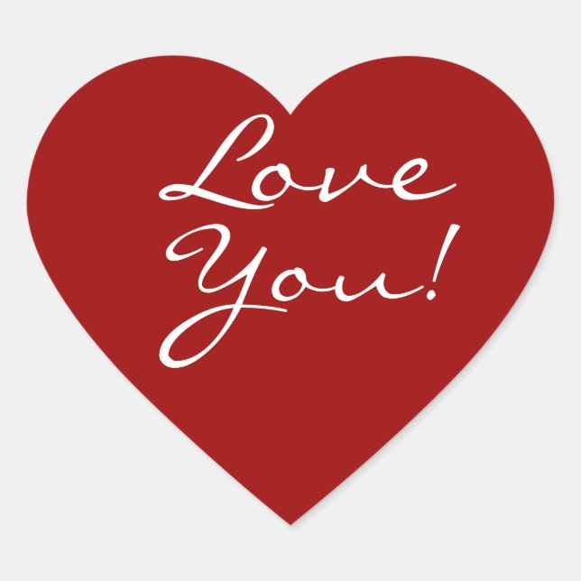 Love You Heart Heart Sticker (Front)