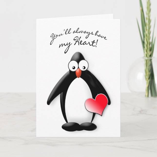 LOVE YOU - HEART - PENGUIN COLLECTION CARD (Front)