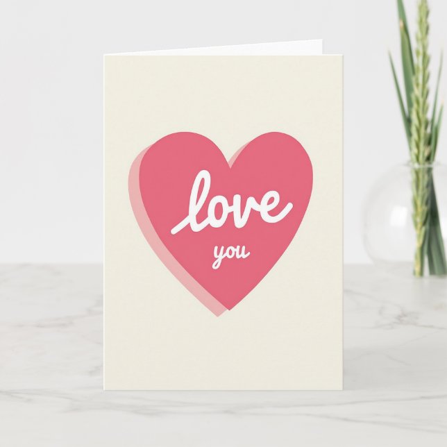 Love You Heartfelt Rose Card (Front)