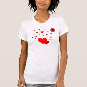 Love You, Hearts & Albanian Flag Fashion / sports T-Shirt