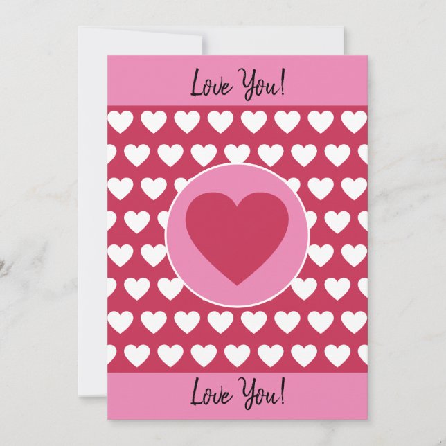 Love You! Hearts and Photo Valentine Holiday Card (Front)