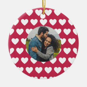 Love You! Hearts and Photos Valentine Ceramic Ornament