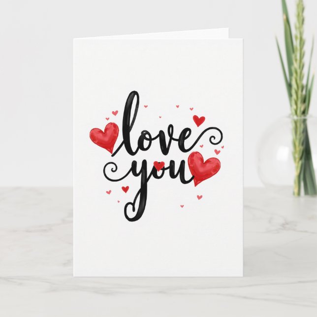 Love You Hearts Art Card (Front)