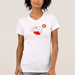 Love You, Hearts & Swiss Flag Fashion / sports T-Shirt