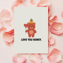 Love You Honey Card for Wife Valentine Gift
