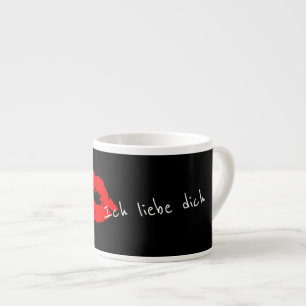 Love you in German Liebe Red Lips Kiss Coffee Mug