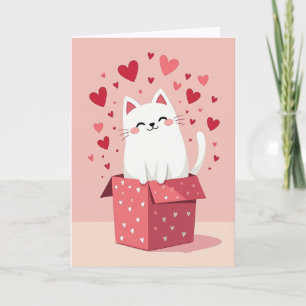 Love You Kitty Hearts Card