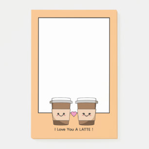 Love You Latte Coffee Post-it Notes