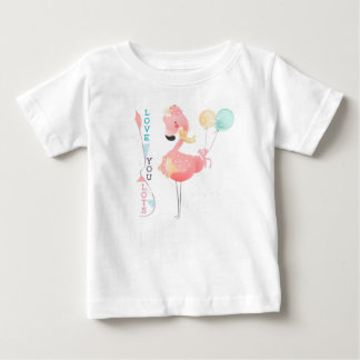 Love You Lots Cute Pink Flamingo Baby T-Shirt