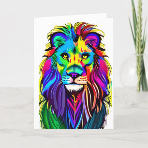 Love You Lots   Lion Face Mystical Fantasy Art Card