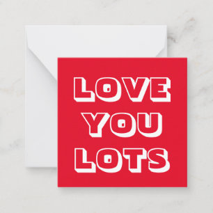 Love You Lots red modern bold typography cute Card
