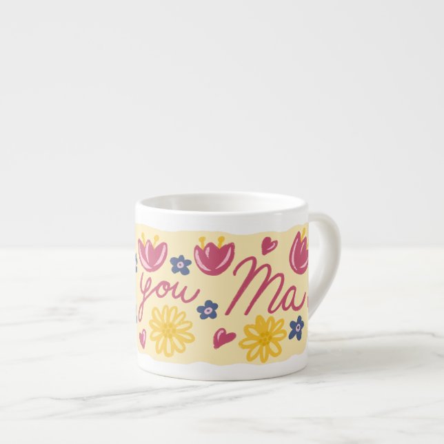 Love You Ma Floral Mug – Mother’s Day Gift (Front Right)