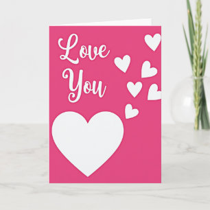 Love You Magenta Heart Card