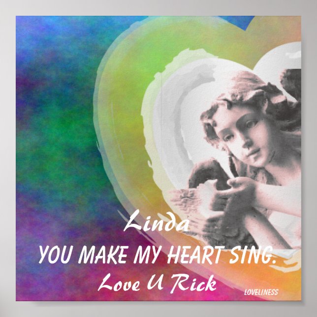 Love You Make My Heart Sing Poster-Customize Poster (Front)